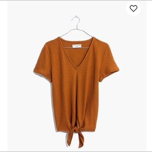 Madewell V-Neck Modern Tie-Front Top